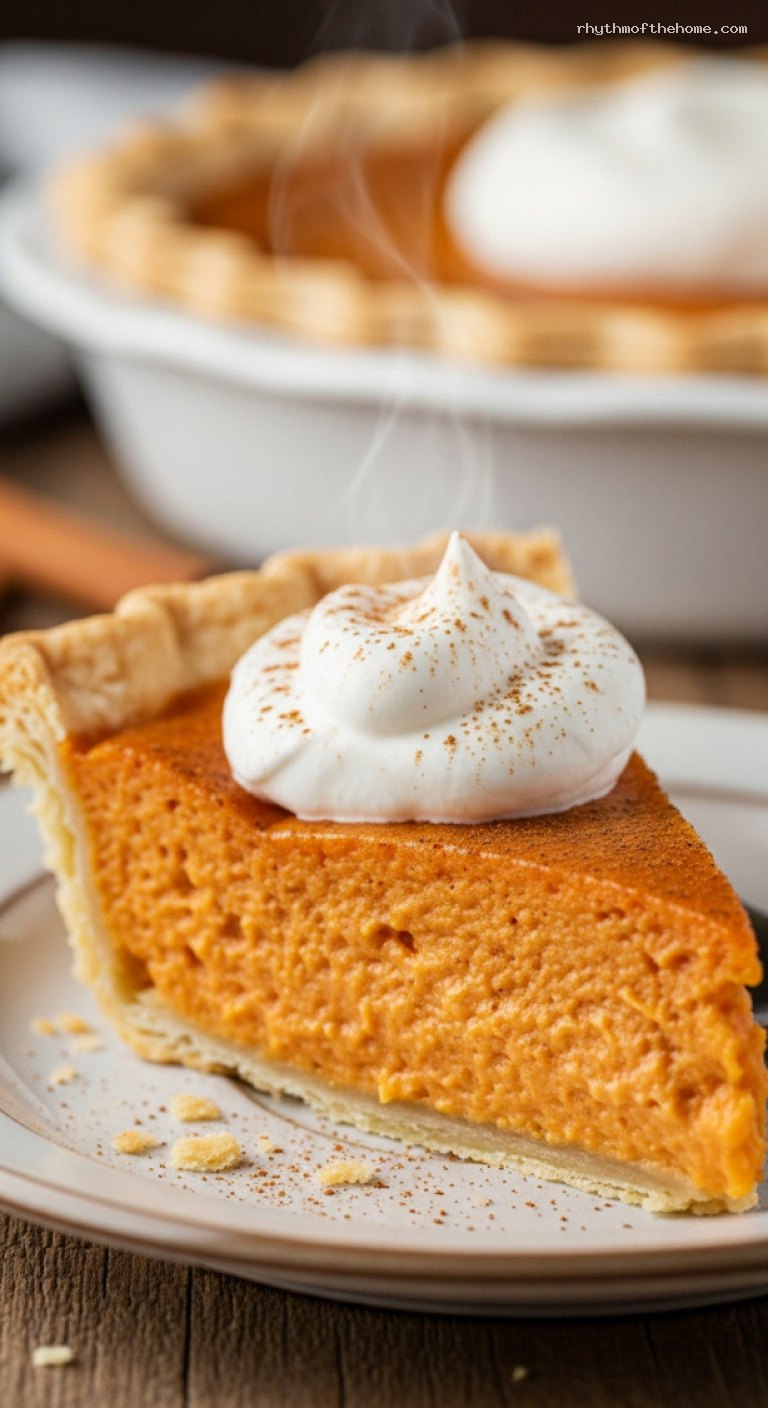 Silky Sweet Potato Pie with Flaky Crust – Closeup