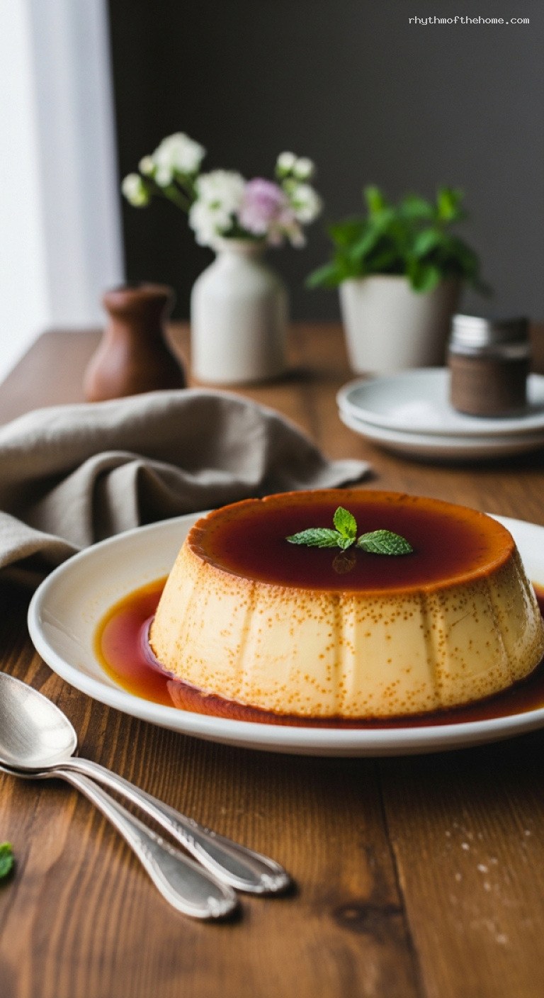 Silky Vanilla Caramel Flan Baked Custard