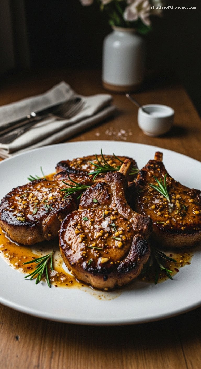 Skillet Maple-Dijon Pork Chops With Rosemary Glaze