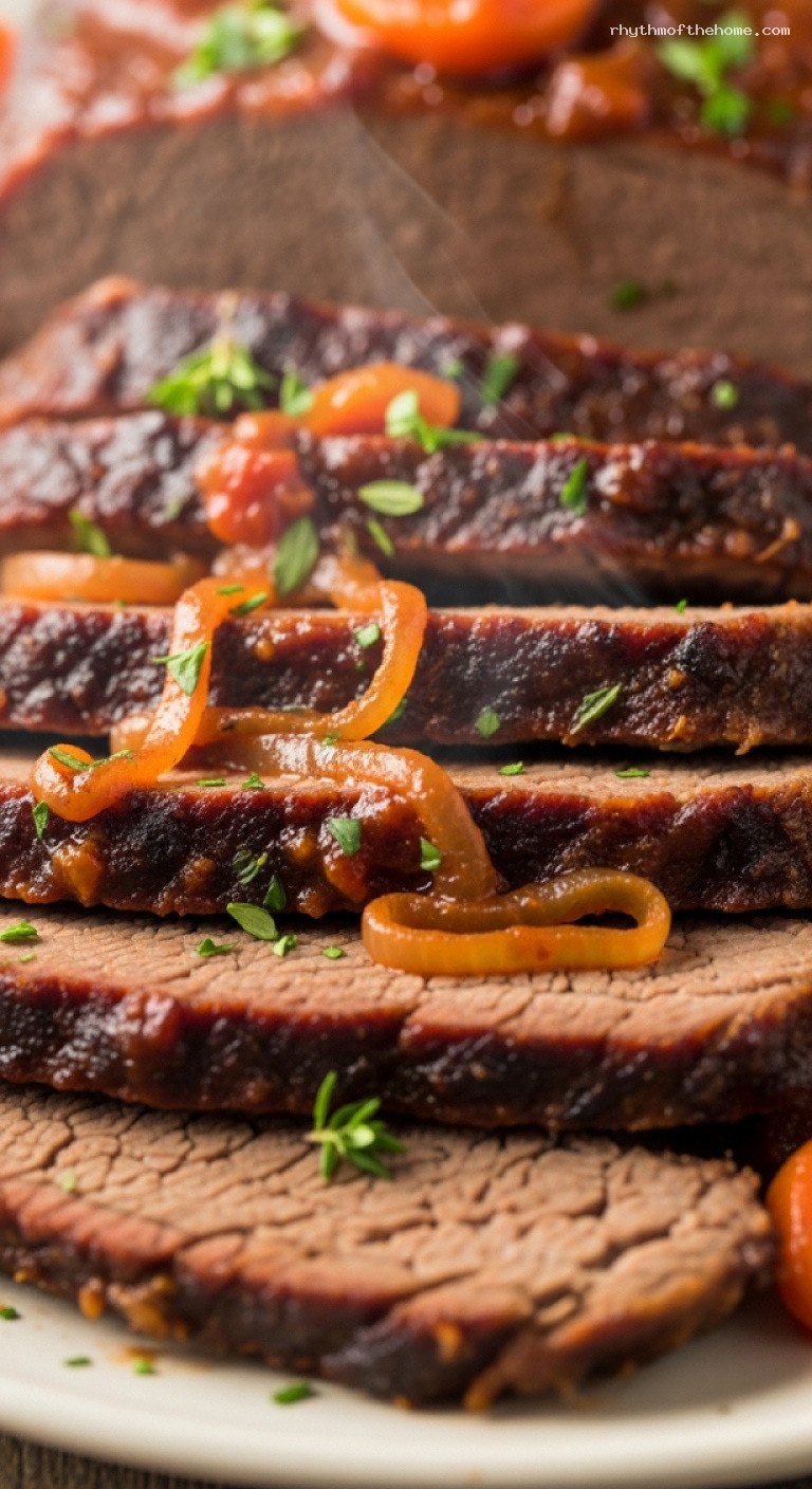 Slow-Braised Holiday Beef Brisket With Warming Spices – Closeup