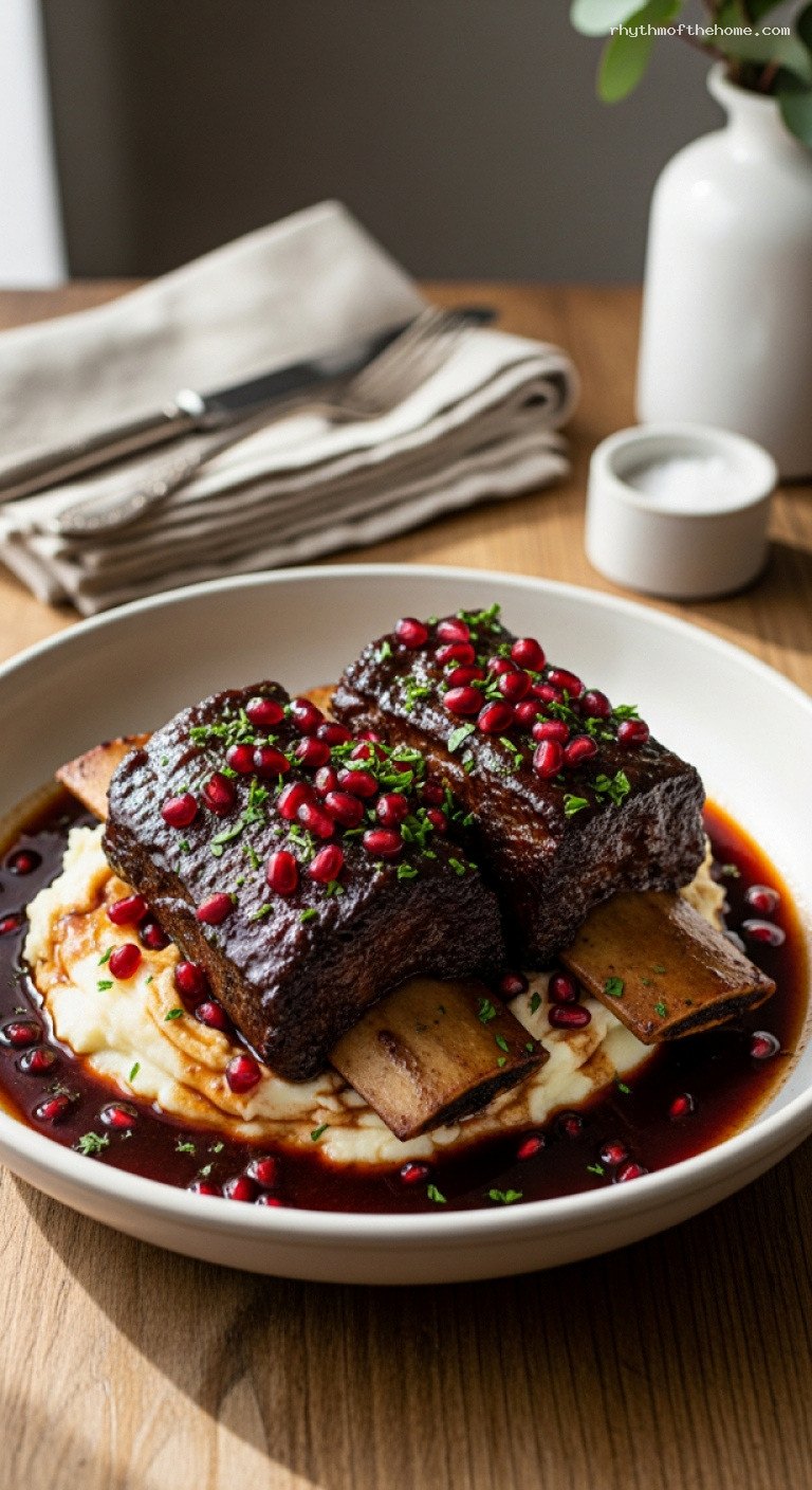 Slow-Braised Pomegranate Balsamic Short Ribs