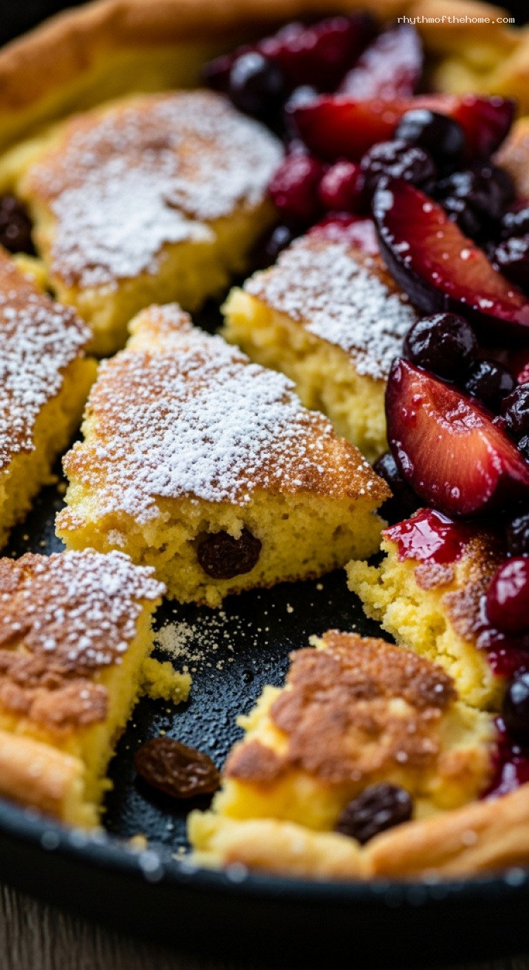 Soufflé-Style Kaiserschmarrn With Fruit Compote – Closeup