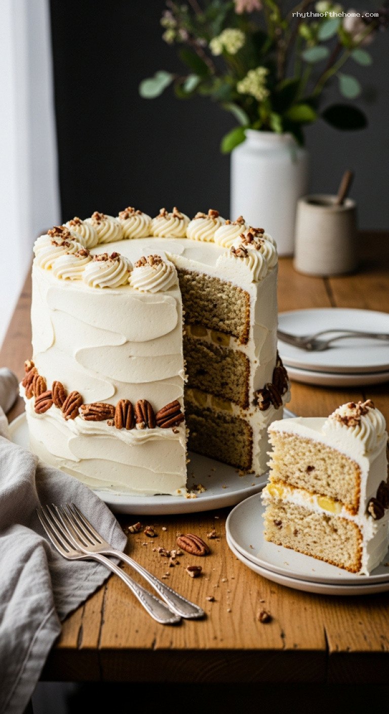 Tropical Hummingbird Cake with Banana, Pineapple, and Pecans