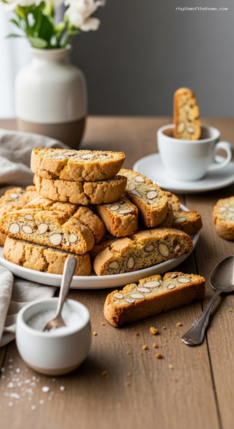 Twice-Baked Almond Biscotti with Toasted Almonds
