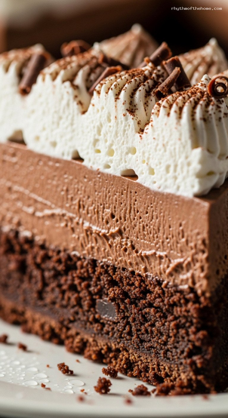 Ultimate Mississippi Mud Pie with Chocolate Cookie Crust – Closeup