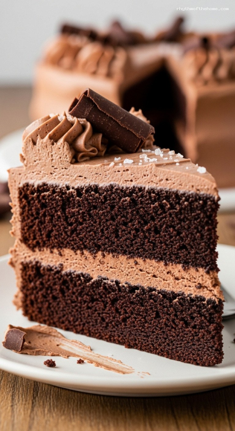 Velvety Chocolate Stout Cake With Deep Malty Flavor – Closeup