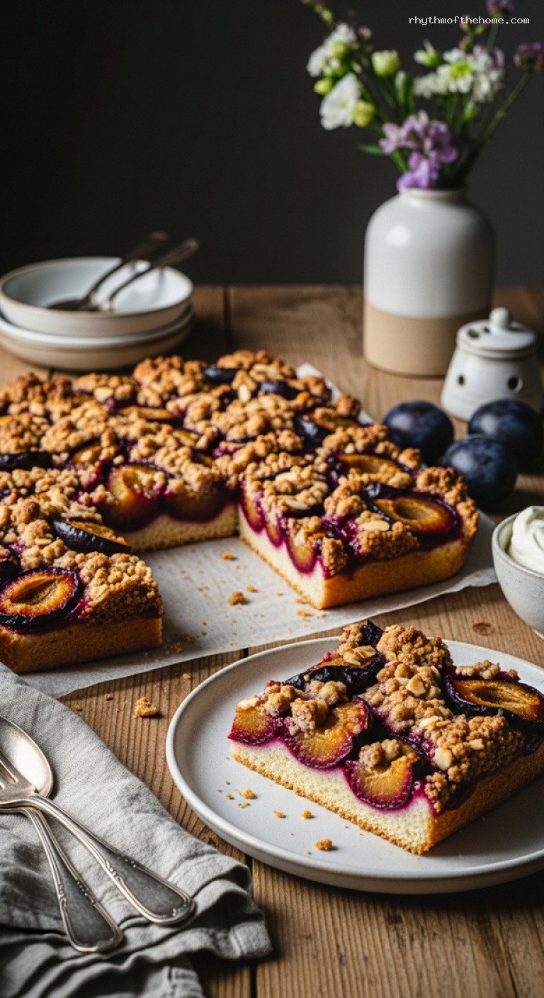 Zwetschgenkuchen German Plum Cake With Cinnamon Streusel