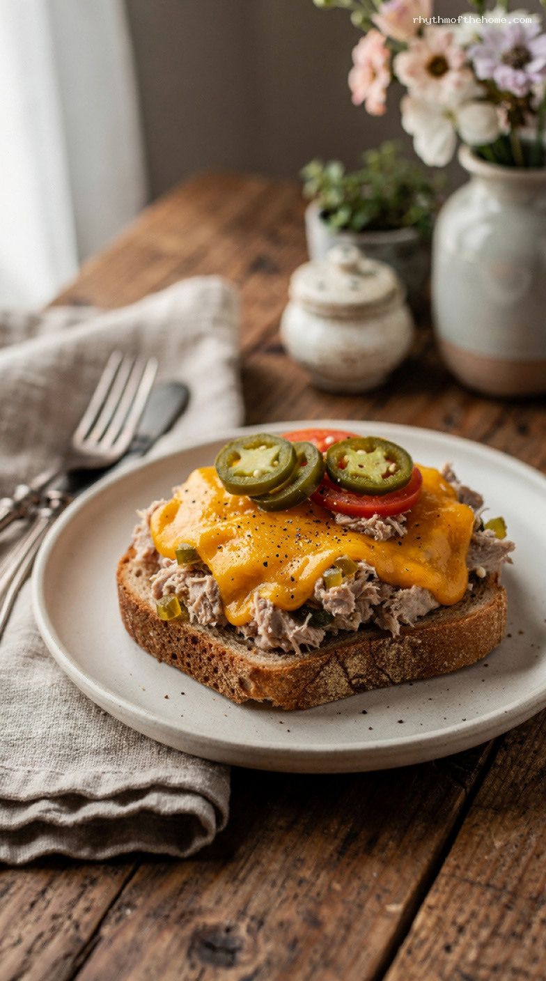 Air-Fryer Tuna Melt With Dijon Relish and Cheddar