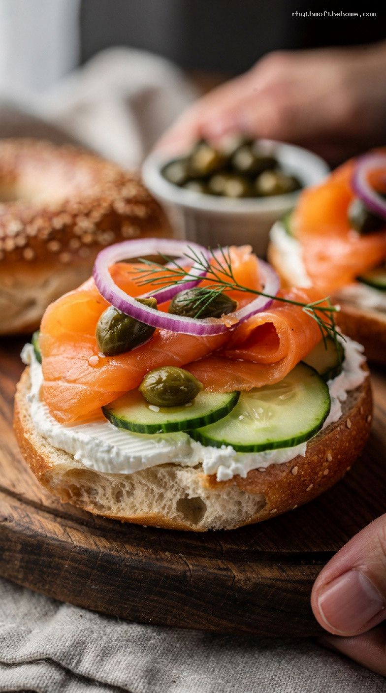 Build-Your-Own Smoked Salmon Bagel Board – Closeup