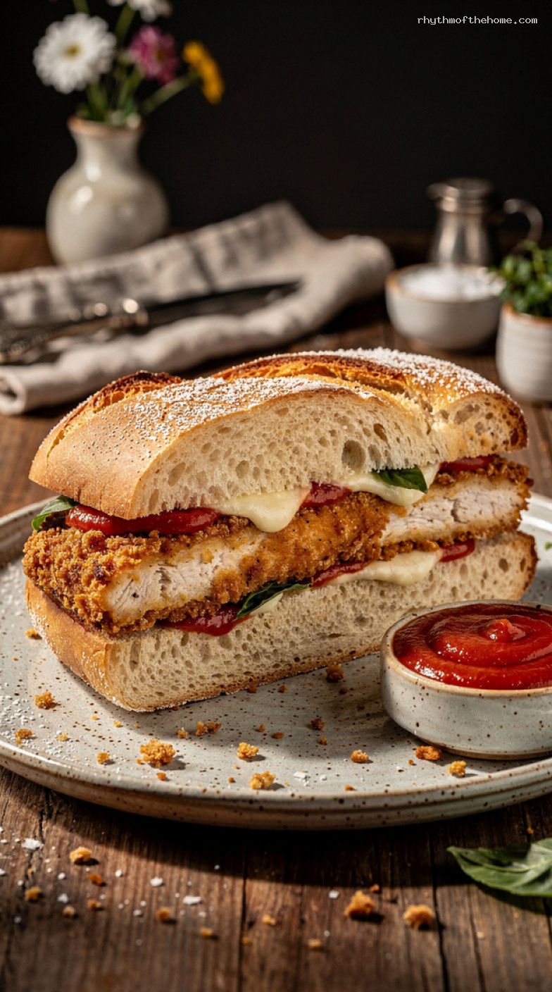 Cheat-Mode Crispy Chicken Parmesan Sandwiches