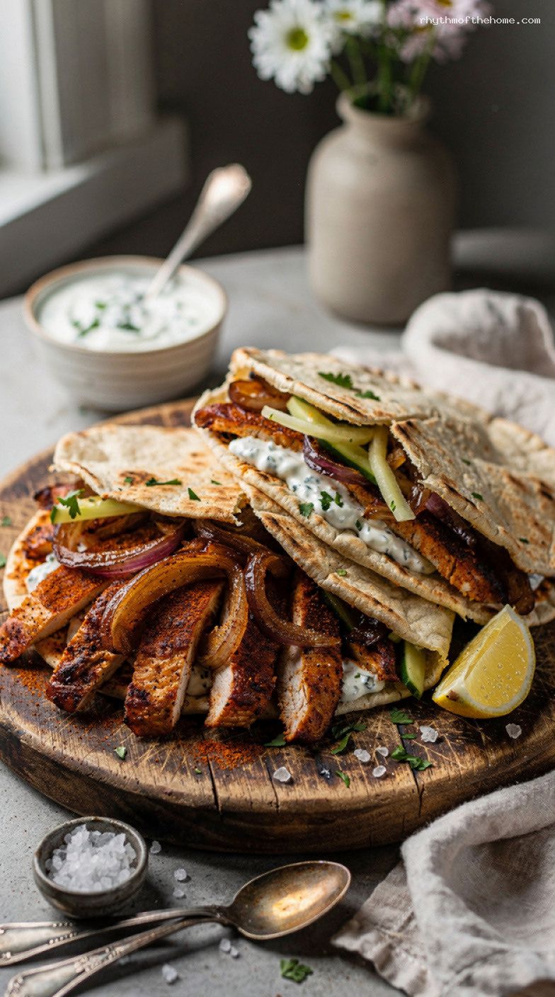 Lazy Baked Chicken Shawarma Thighs With Yogurt Cucumber Sauce