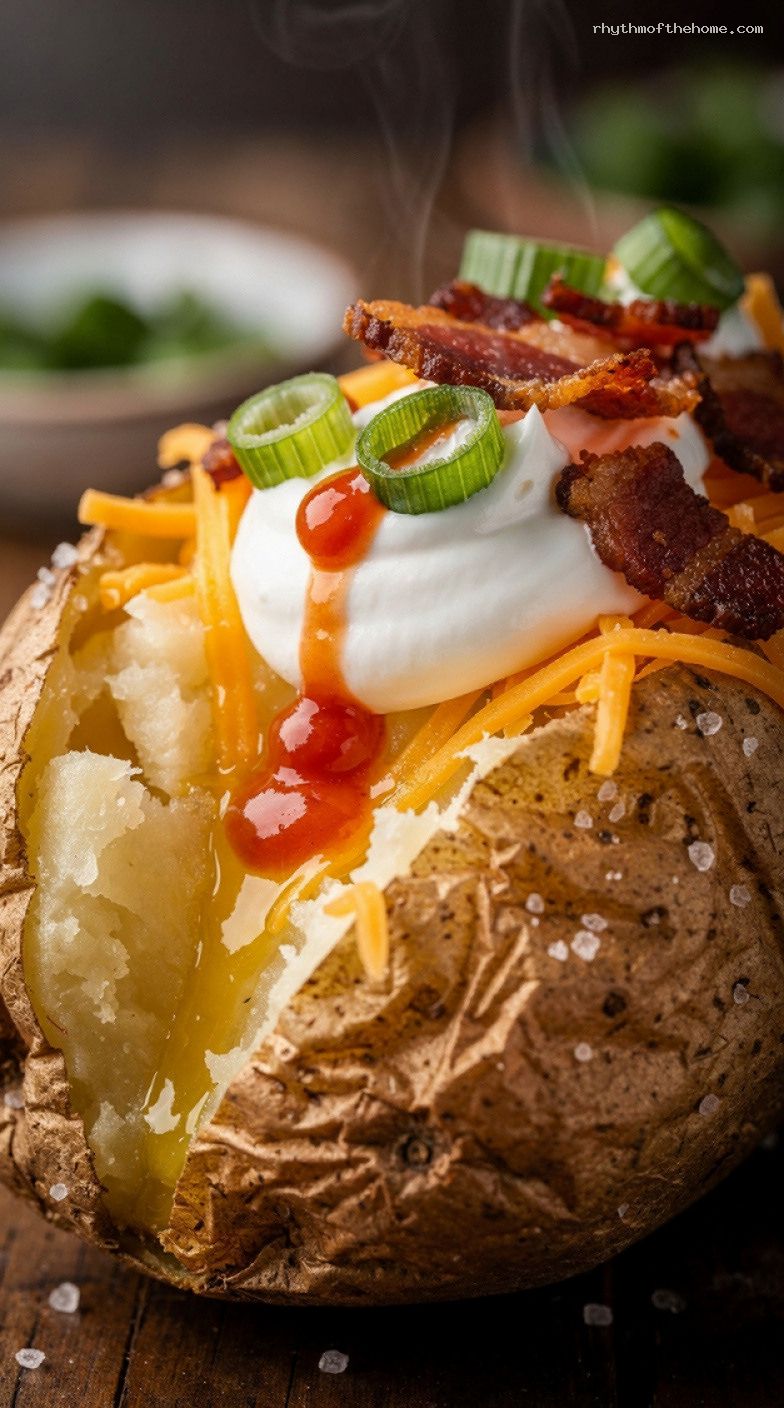 Loaded Baked Potato Bar With Custom Toppings – Closeup