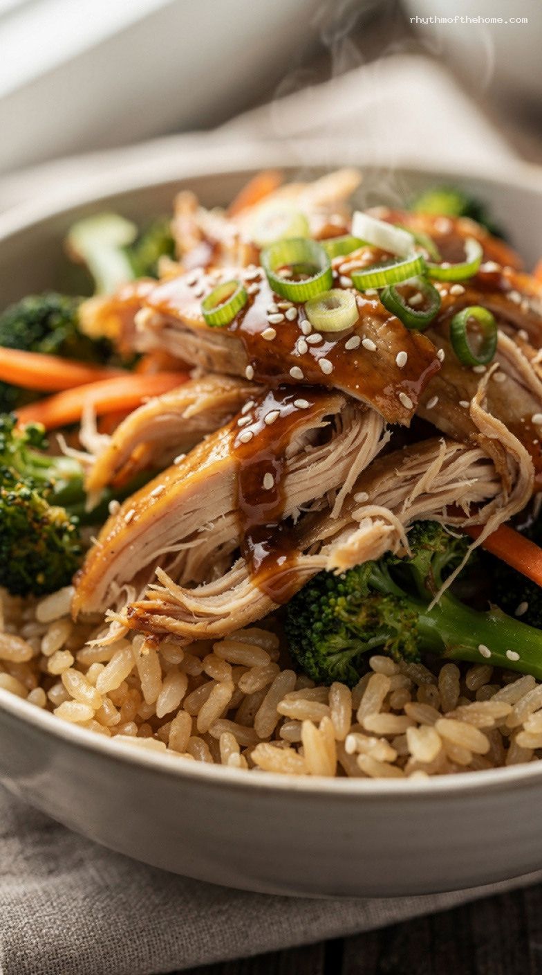 Microwave Veggie and Protein Bowl With Quick Sauce – Closeup