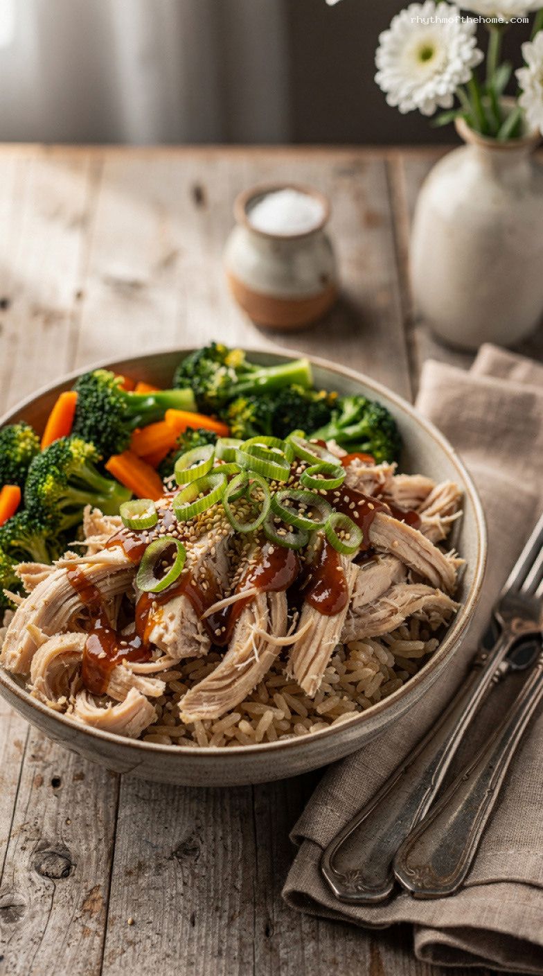 Microwave Veggie and Protein Bowl With Quick Sauce