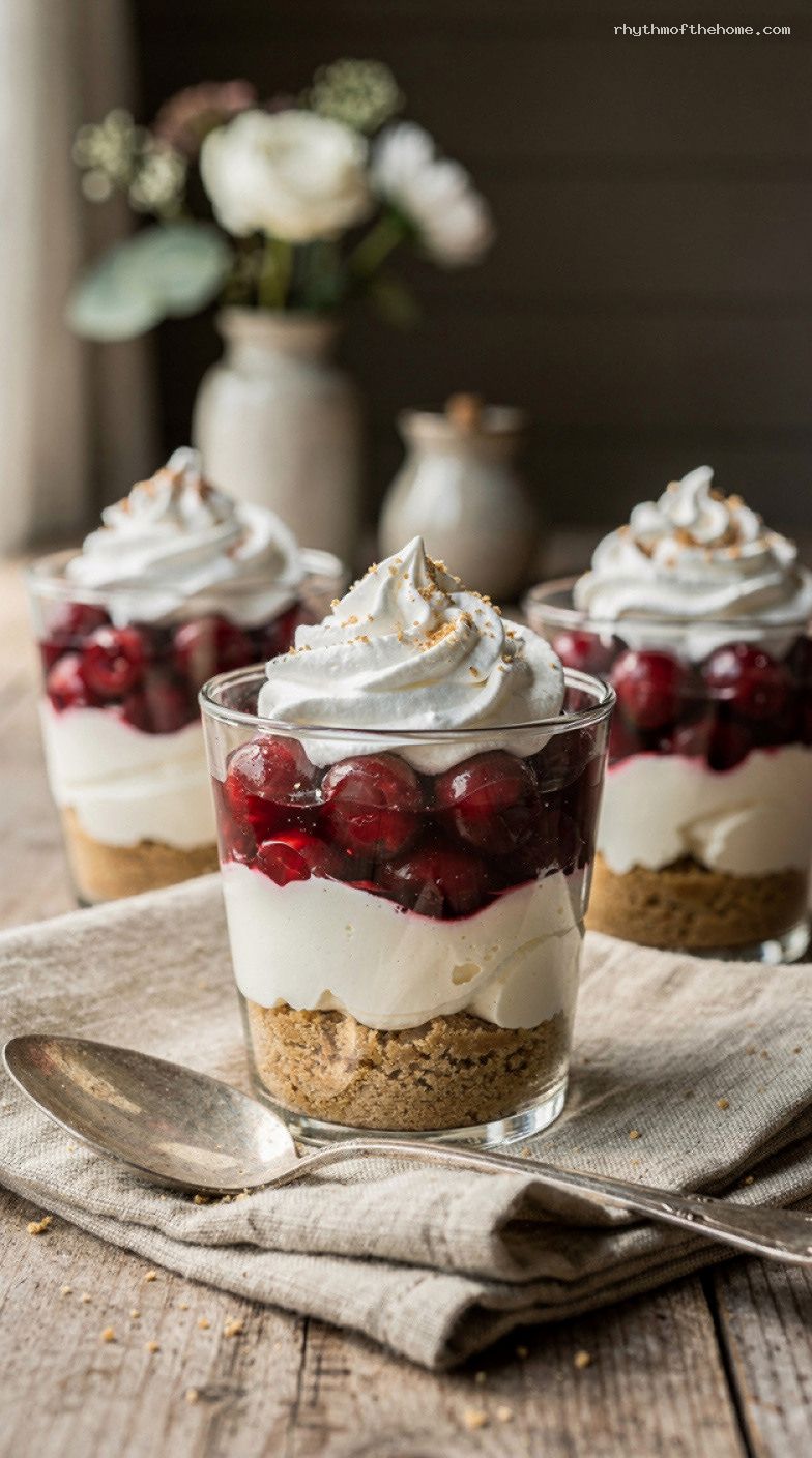 No-Bake Icebox Cheesecake Cups With Fruit and Whipped Cream