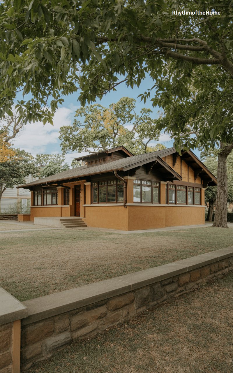 The Stucco and Stone Craftsman Home