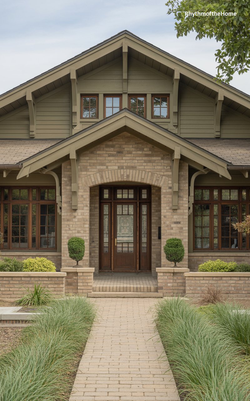 The Olive Brick Craftsman Home