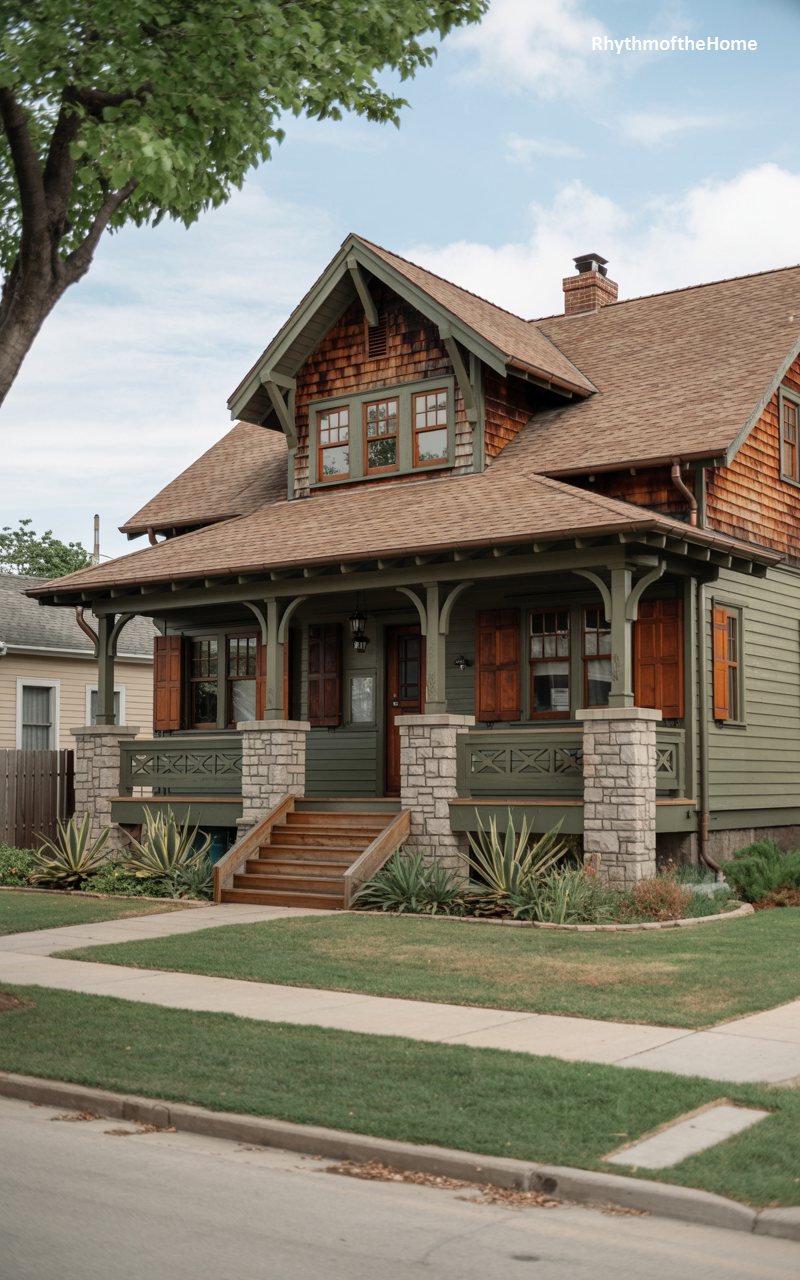 The Two-Tone Shingle Craftsman Home