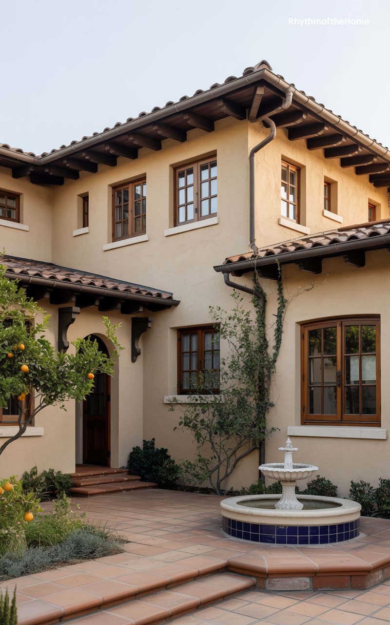 The Courtyard Fountain Craftsman Home