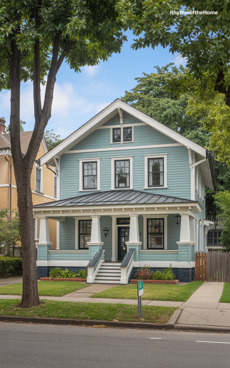 Classic Blue Bungalow Craftsman Home