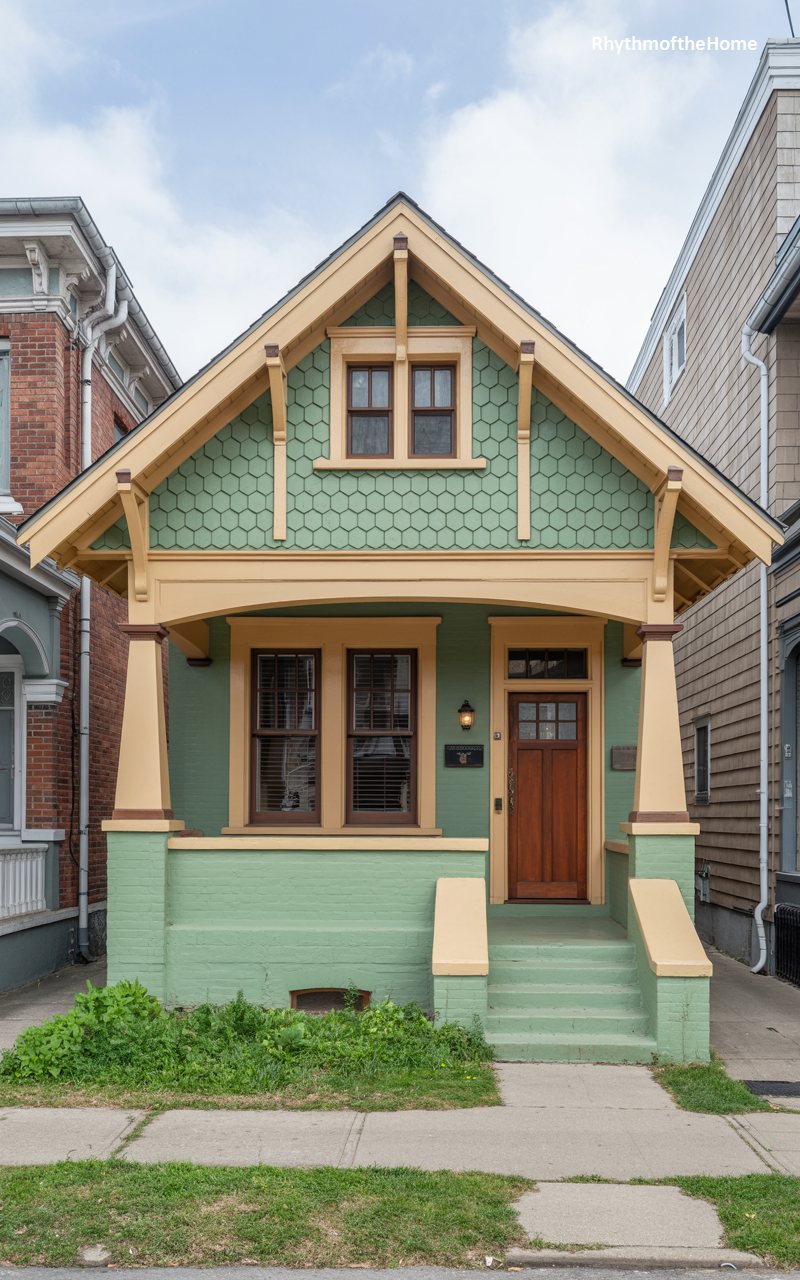 Whimsical Green Cottage Craftsman Home