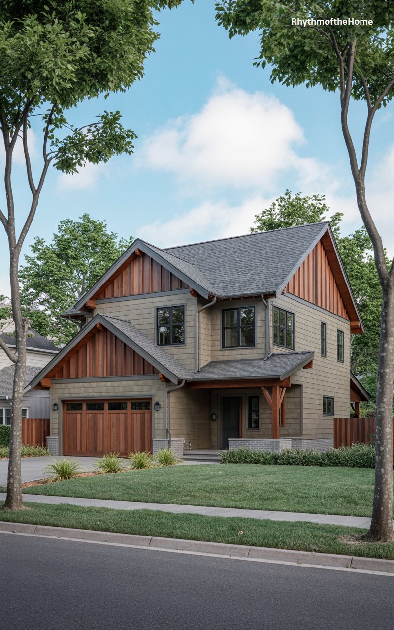 Cedar and Grey Contemporary Craftsman Home