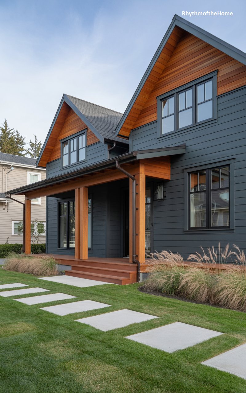 Charcoal and Cedar Modern Craftsman Home
