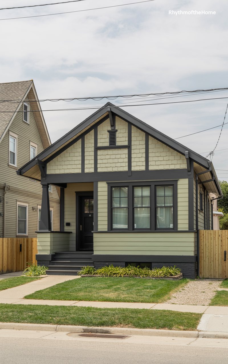 Sage Green Tudor Craftsman Home