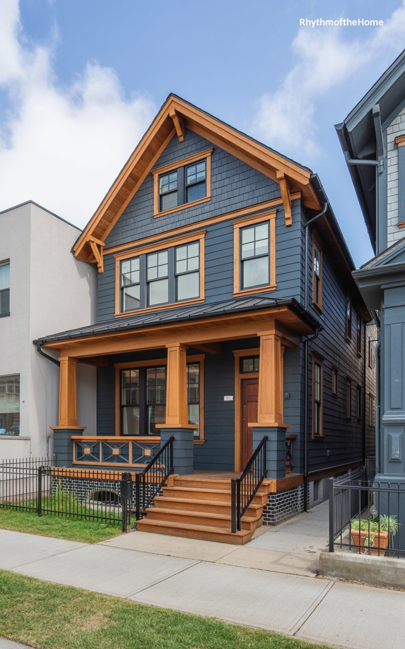 Navy and Copper Craftsman Home