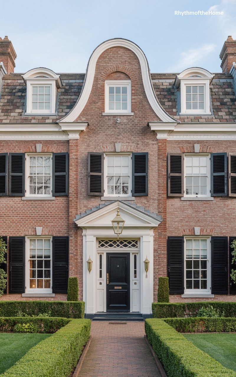 The Red Brick Manor Dutch Colonial Home