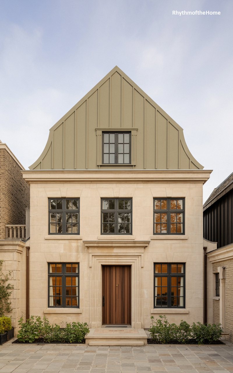Stone and Slate Formal Dutch Colonial Home