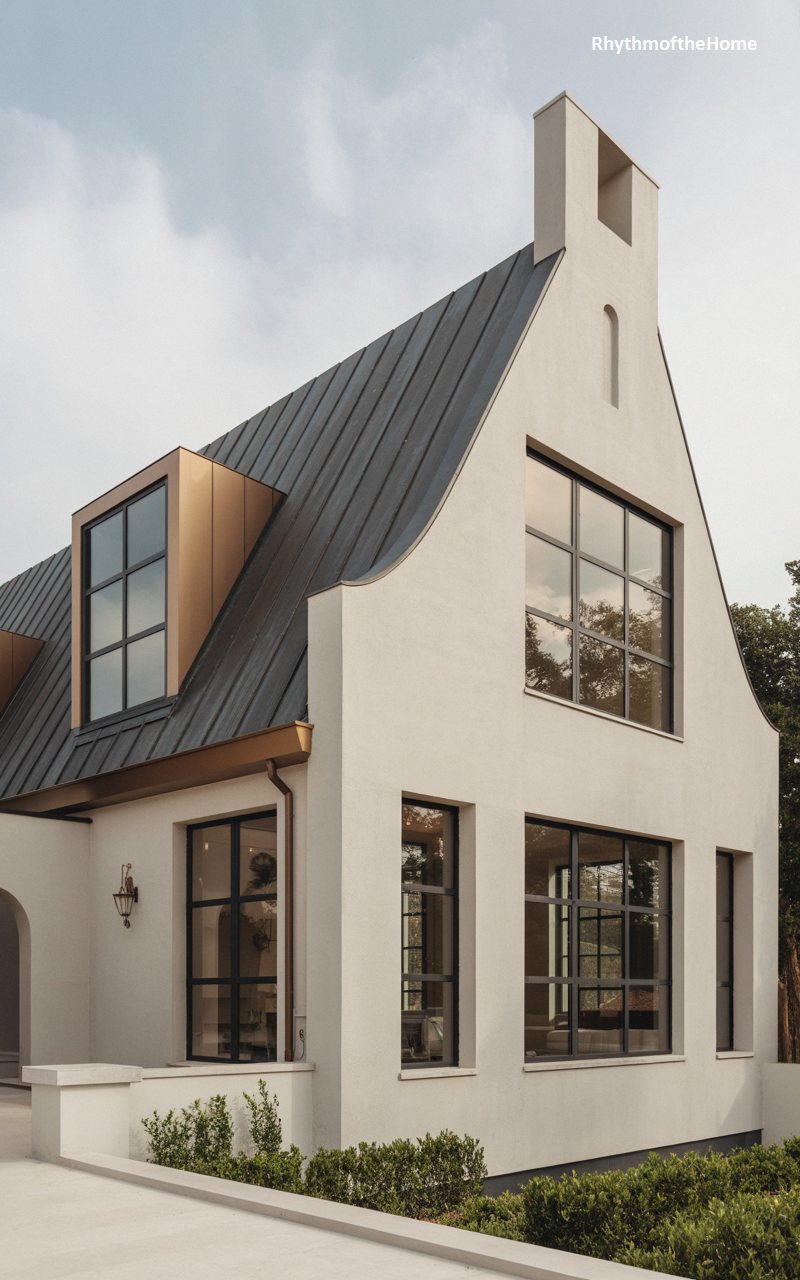 A Modern Stucco Dutch Colonial Home