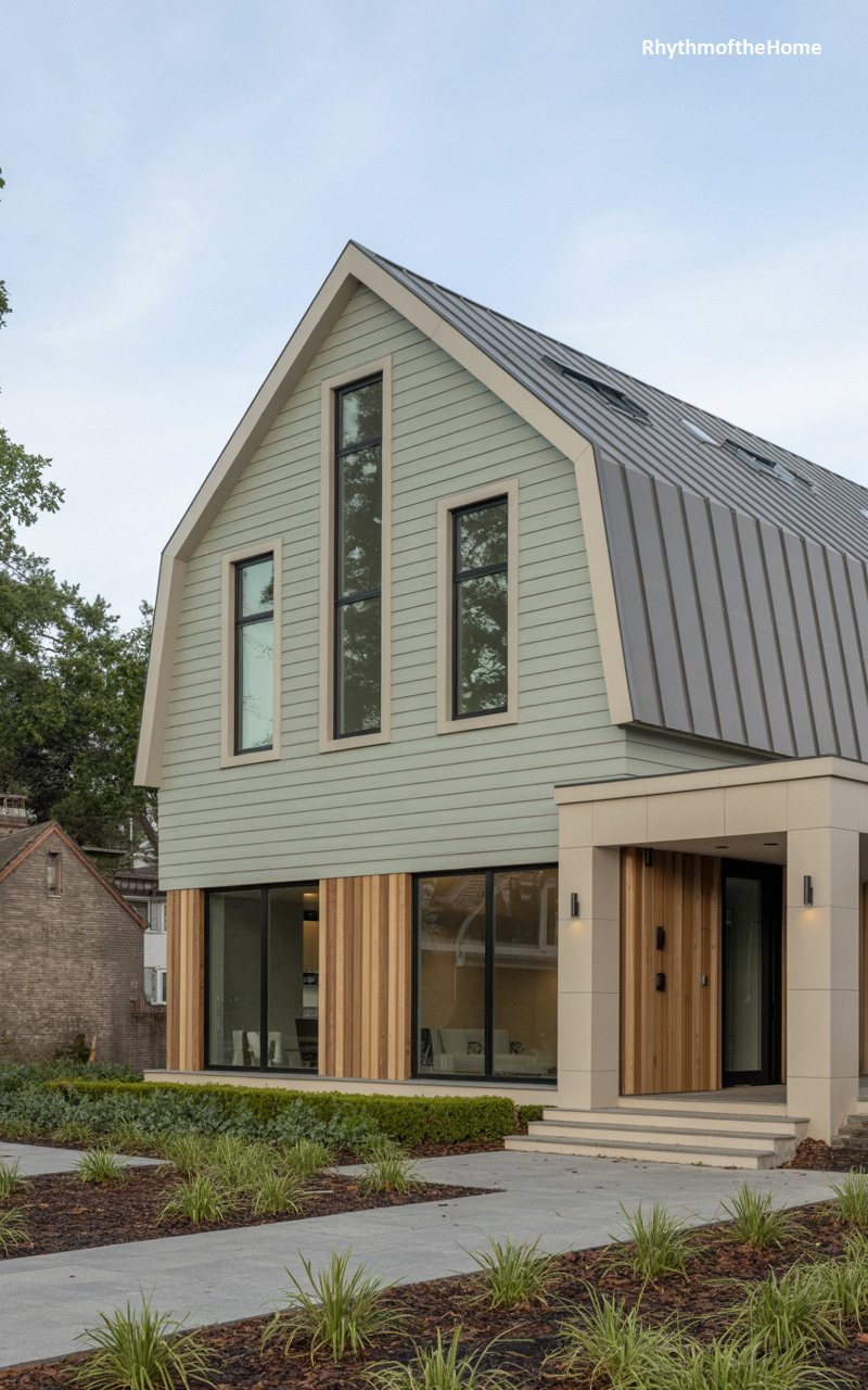The Contemporary Green Dutch Colonial Home