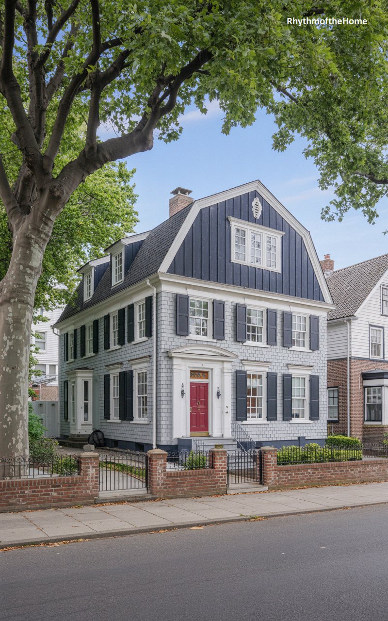 The Blue Shingled Dutch Colonial Home