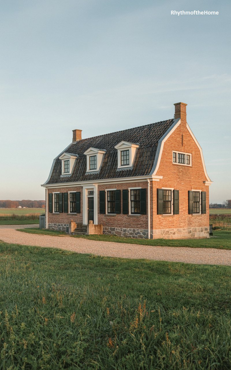 A Red Brick Farmhouse Dutch Colonial Home