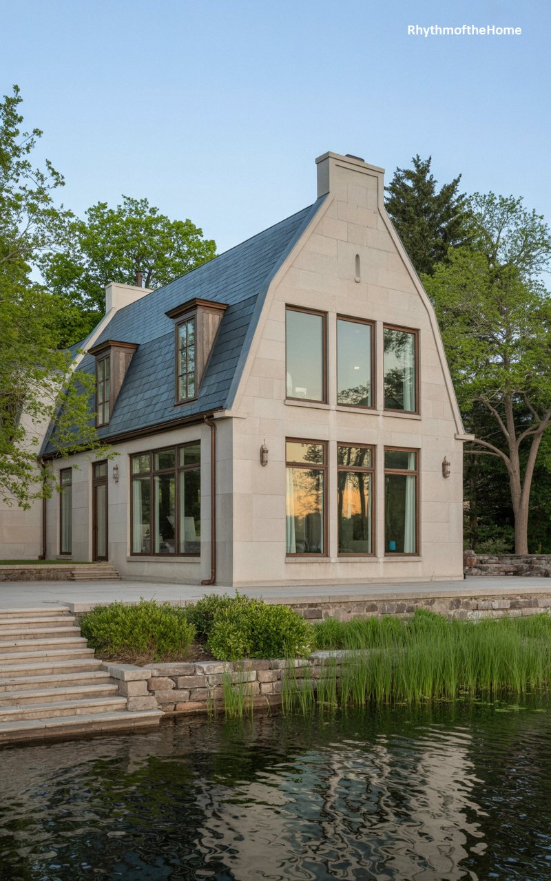 The Waterfront Stone Dutch Colonial Home