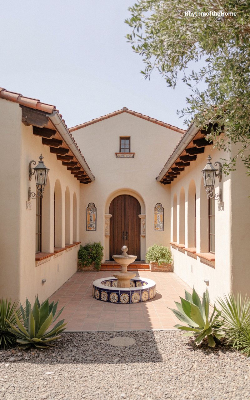 Sun-Drenched Courtyard Spanish Colonial Home