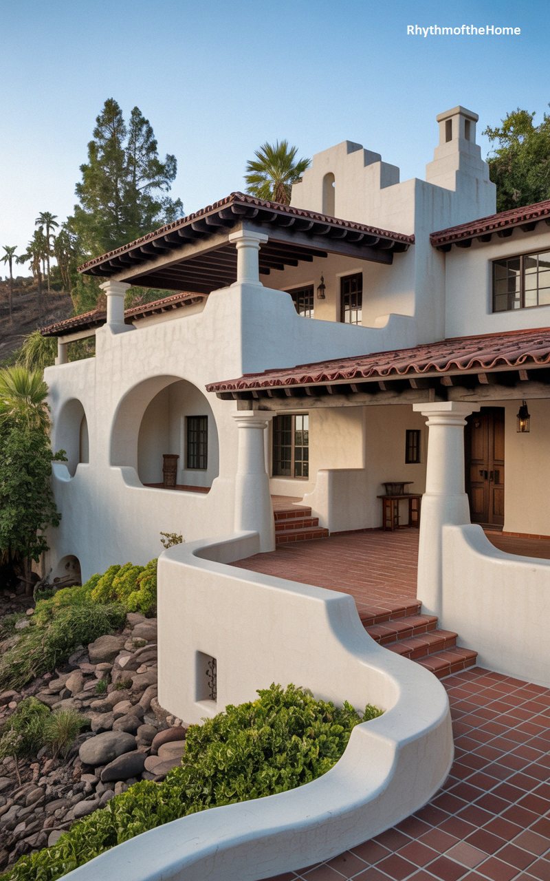 Cascading Hillside Spanish Colonial Home