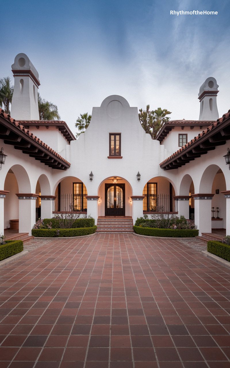 Grand Symmetrical Courtyard Spanish Colonial Home