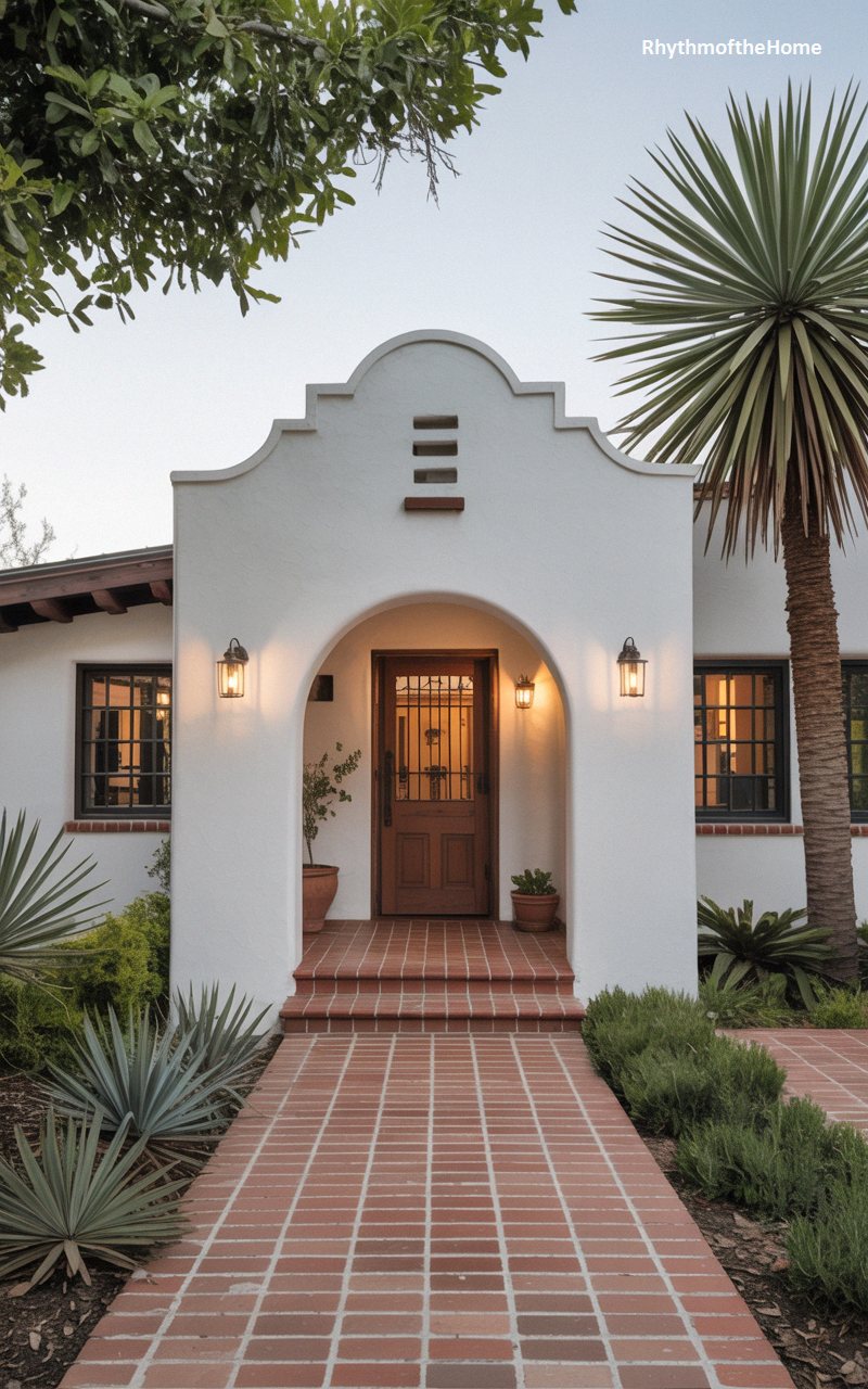 Mission Style Entry Spanish Colonial Home