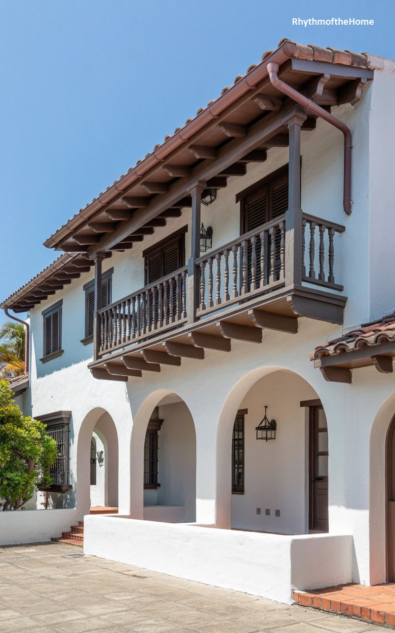 Monterey Balcony Facade Spanish Colonial Home