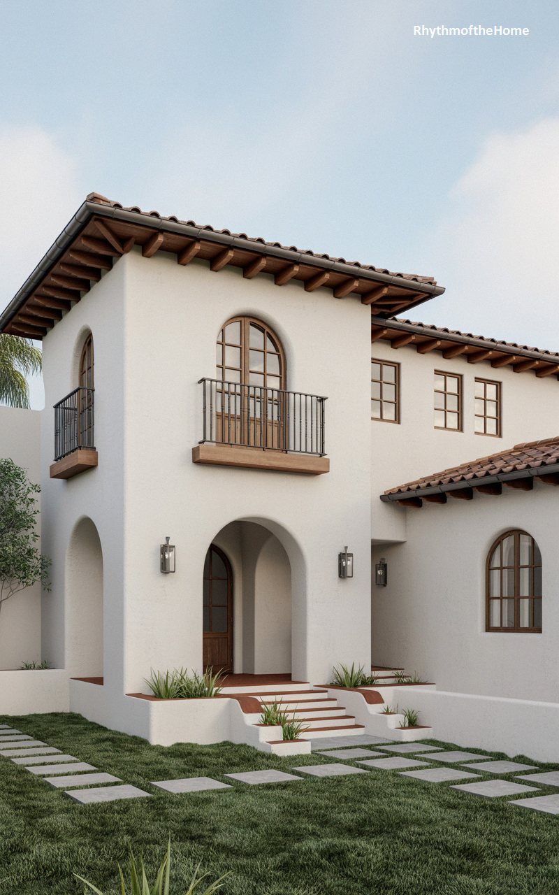 Towering Courtyard Spanish Colonial Home