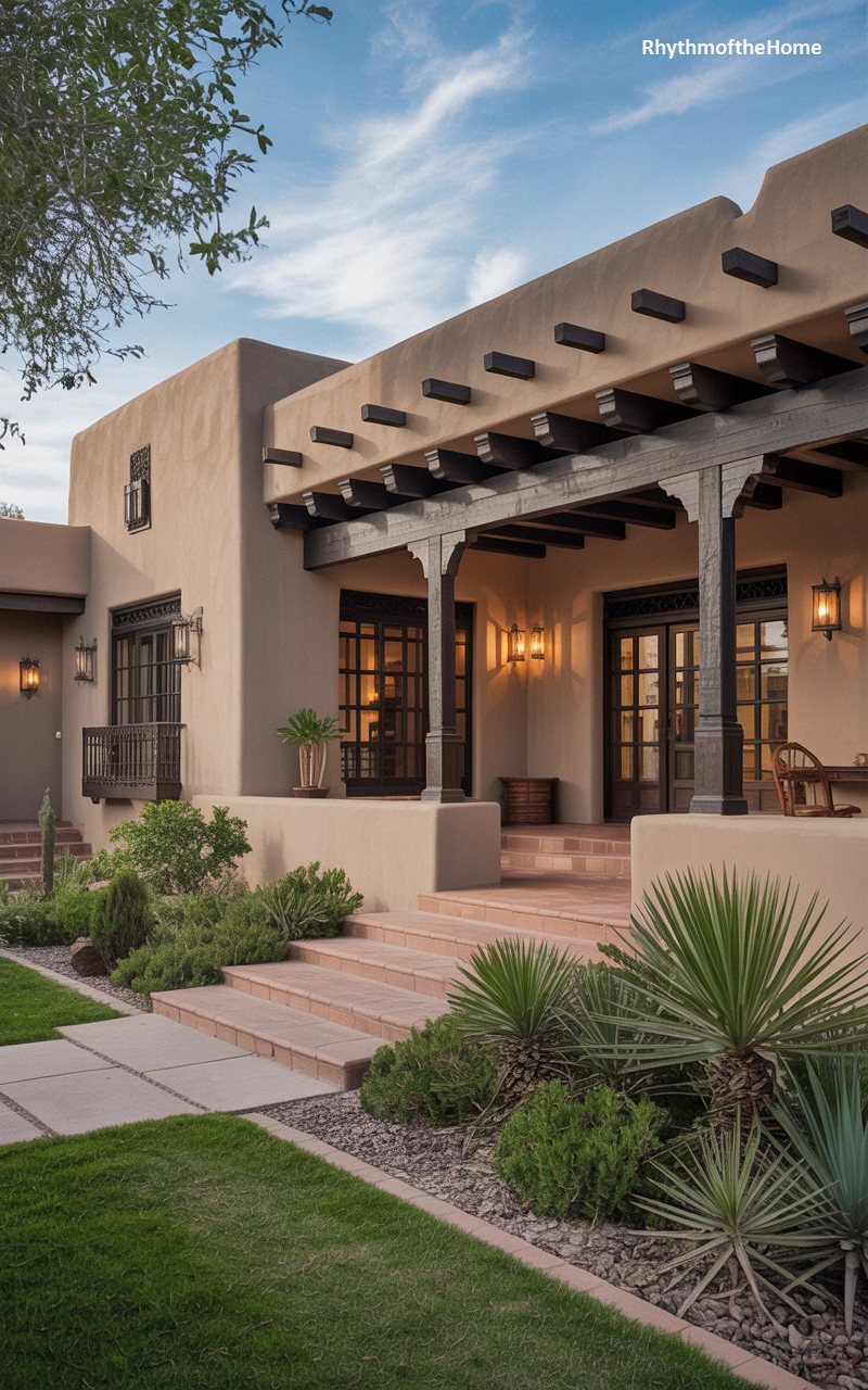 Carved Timber Veranda Spanish Colonial Home
