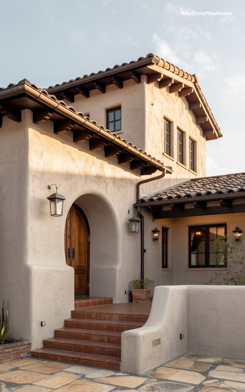 Arched Gateway Spanish Colonial Home