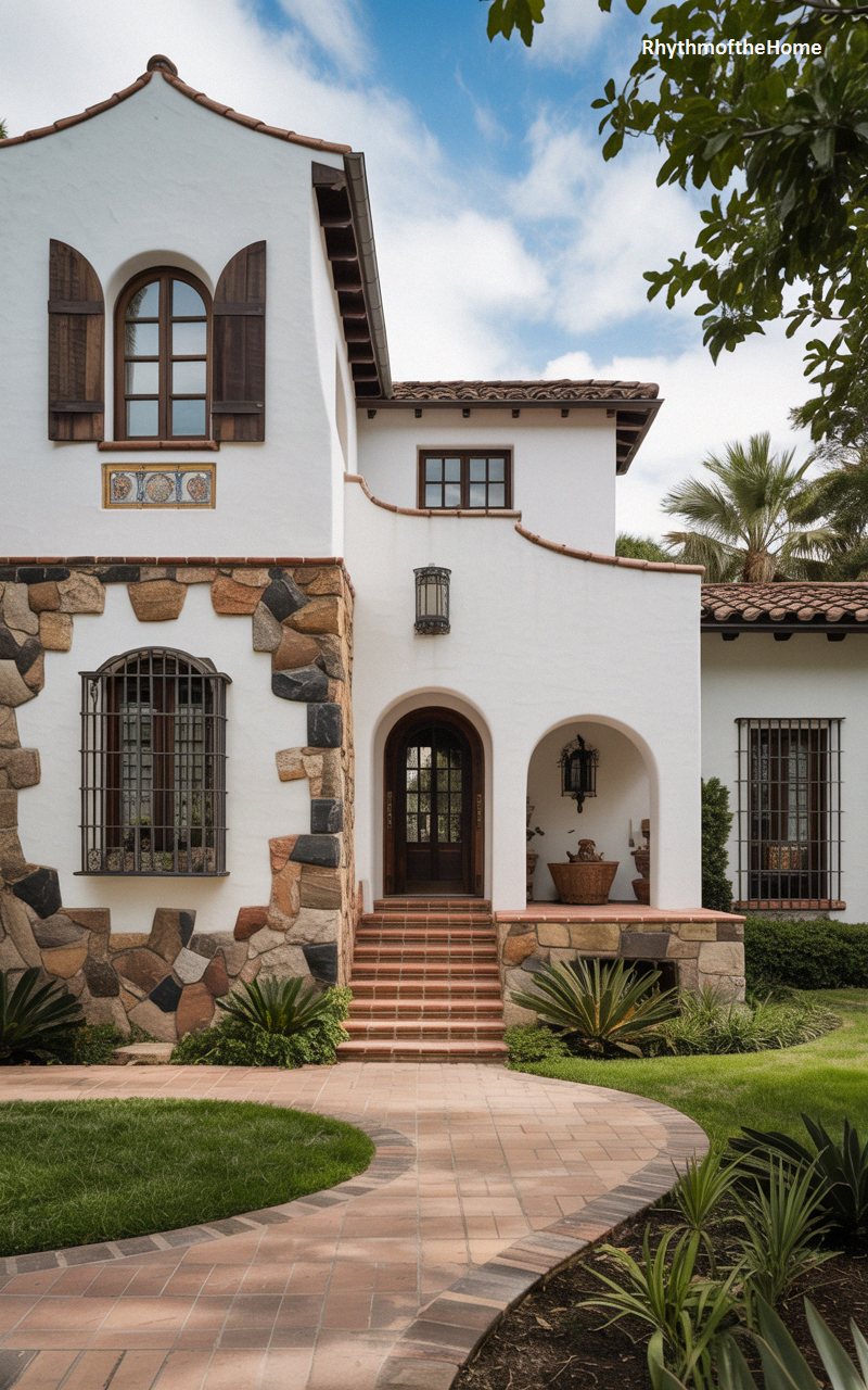 Stone Accented Spanish Colonial Home