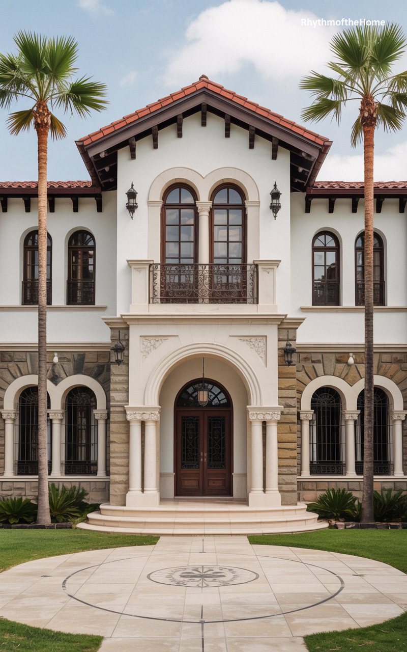 Grand Symmetrical Estate Spanish Colonial Home
