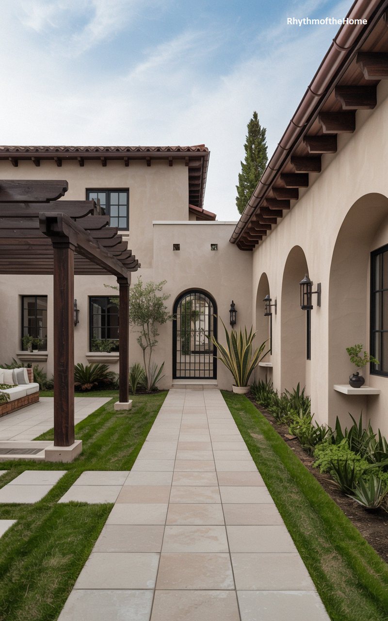 Shaded Pergola Retreat at a Lush Spanish Colonial Home