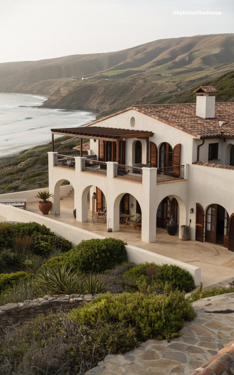 Cliffside Vistas from a Coastal Spanish Colonial Home