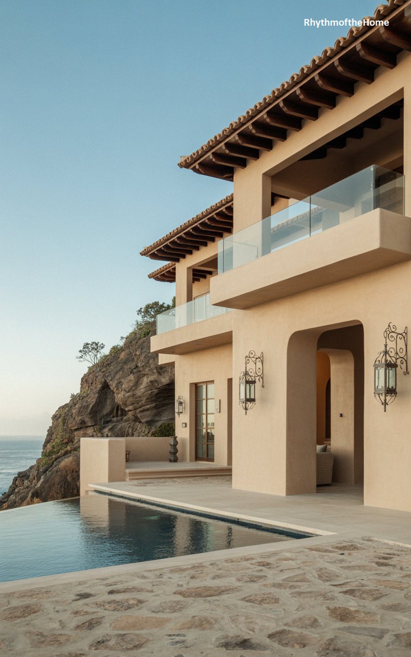 Cliffside Infinity Pool at a Modernized Spanish Colonial Home
