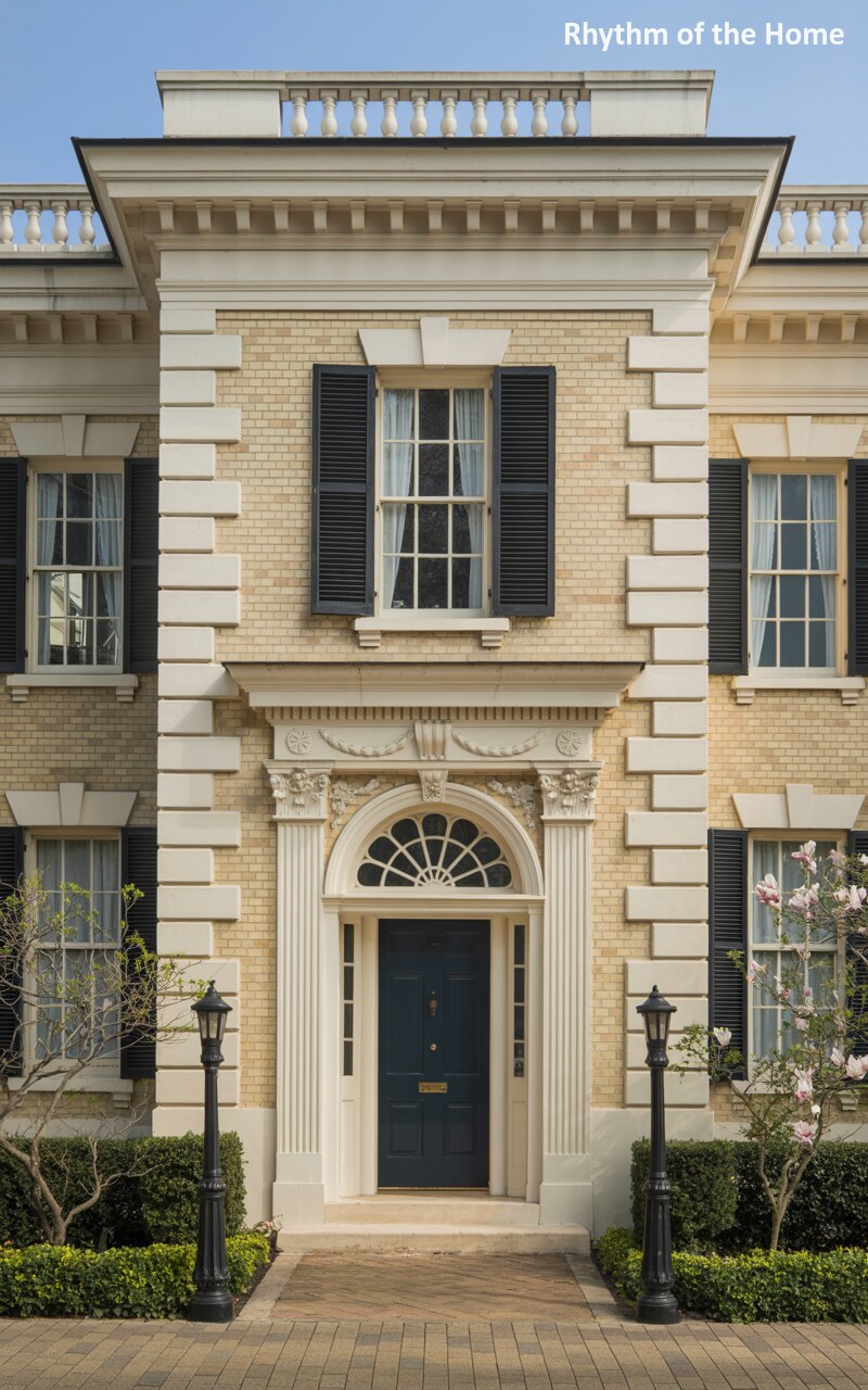 The Pale Yellow Quoined Federal Home